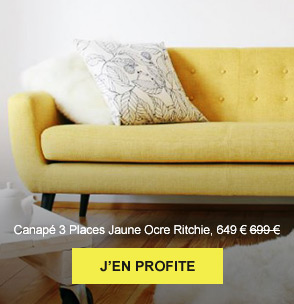 Canapé 3 Places Jaune Ocre Ritchie, 649 € - J'EN PROFITE