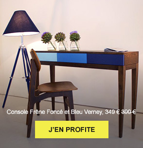 Console Frêne Foncé et Bleu Verney, 349 € - J'EN PROFITE
